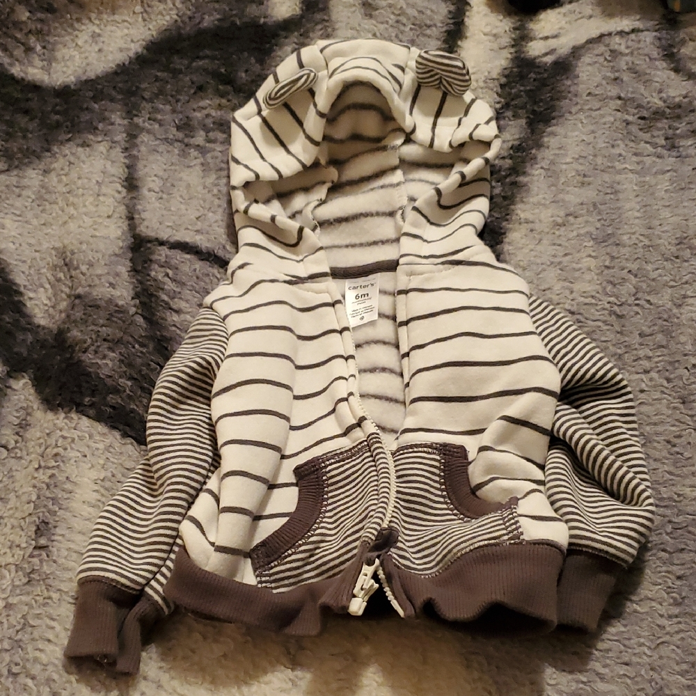 Carter's Black and White Striped Kids Hoodie